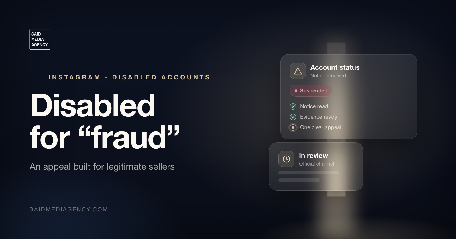 Said Media Agency guide cover: Disabled for fraud